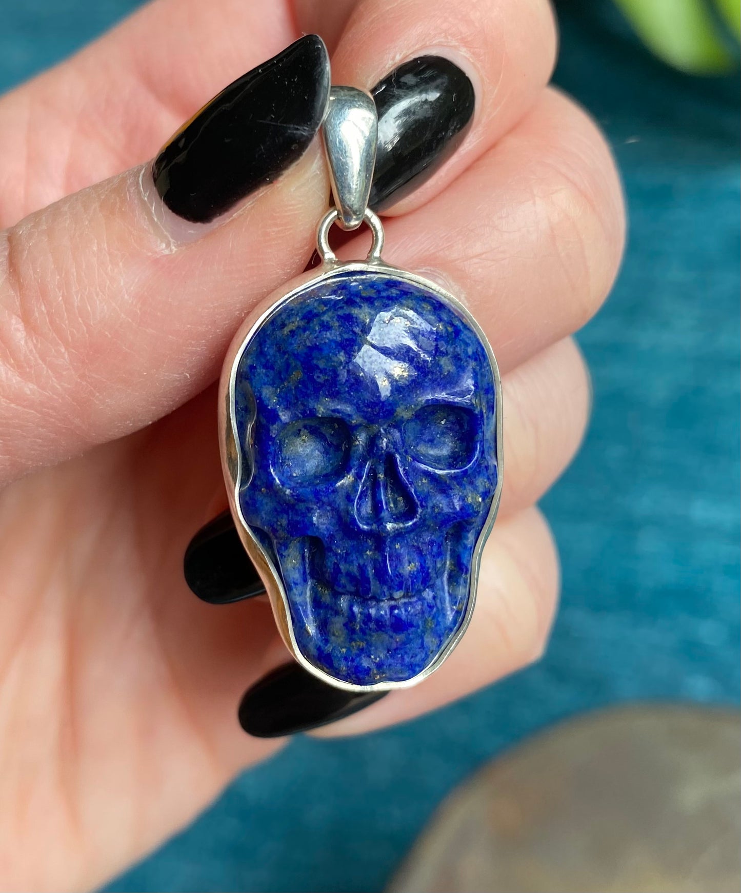 Lapis Skull Pendant