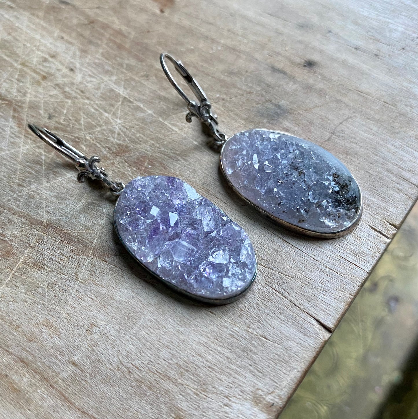 Oval Druzy Earrings