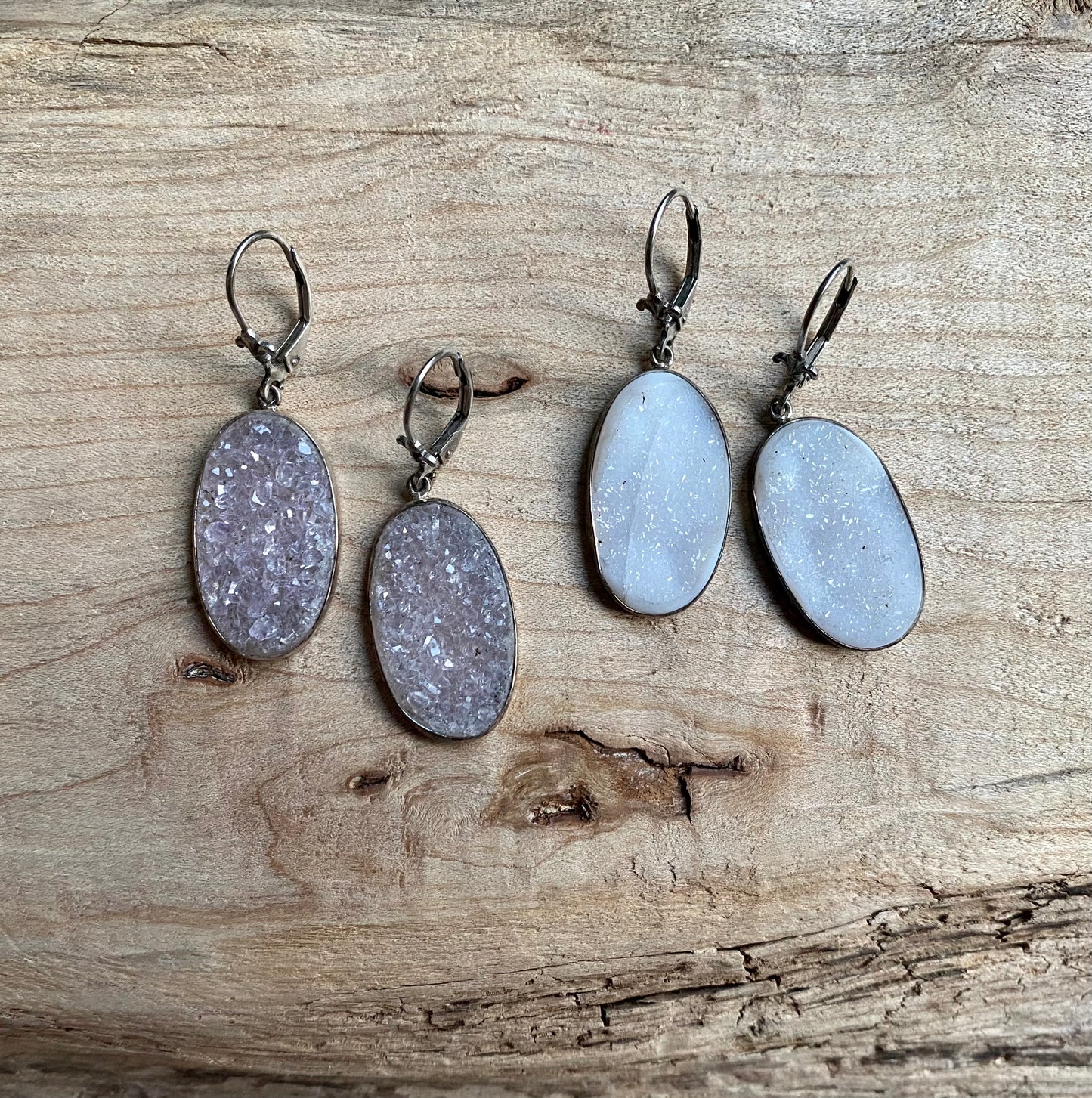 Oval Druzy Earrings