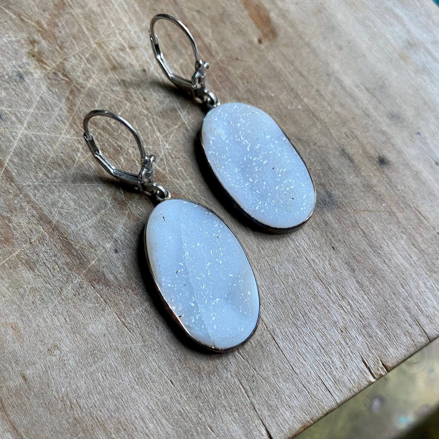 Oval Druzy Earrings