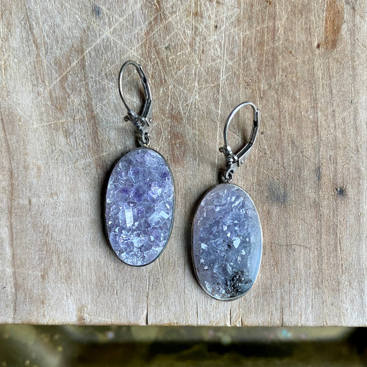 Oval Druzy Earrings