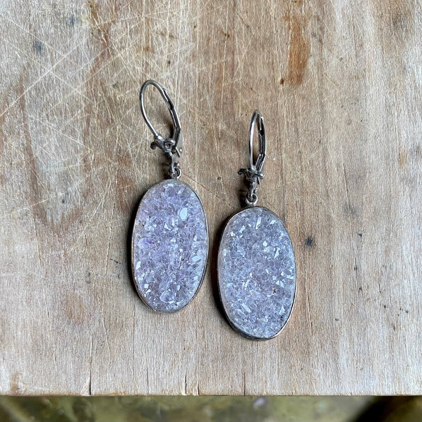 Oval Druzy Earrings